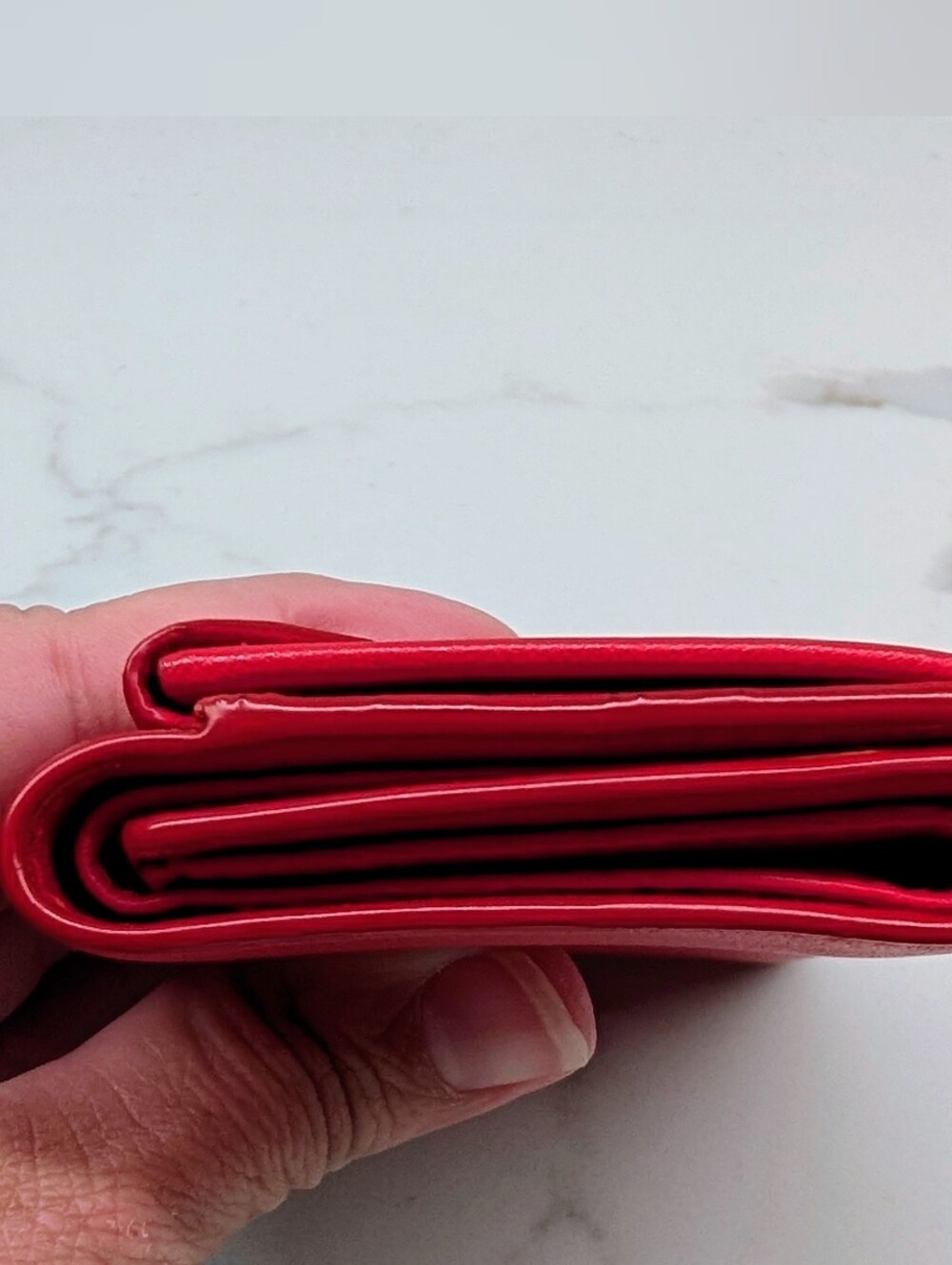 Balenciaga Red Leather Mini Envelope Wallet - Picture 4 of 8
